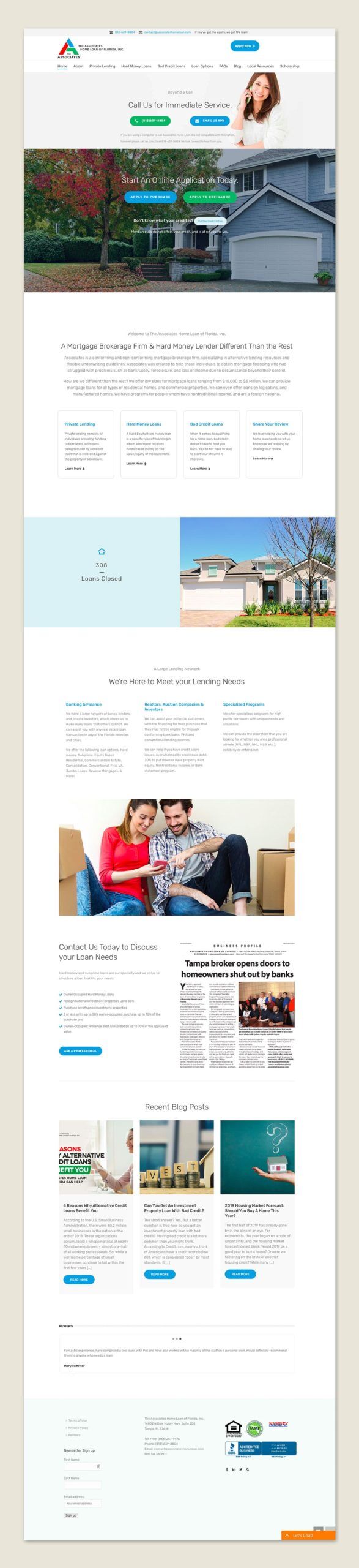 Associates Home Loan website design