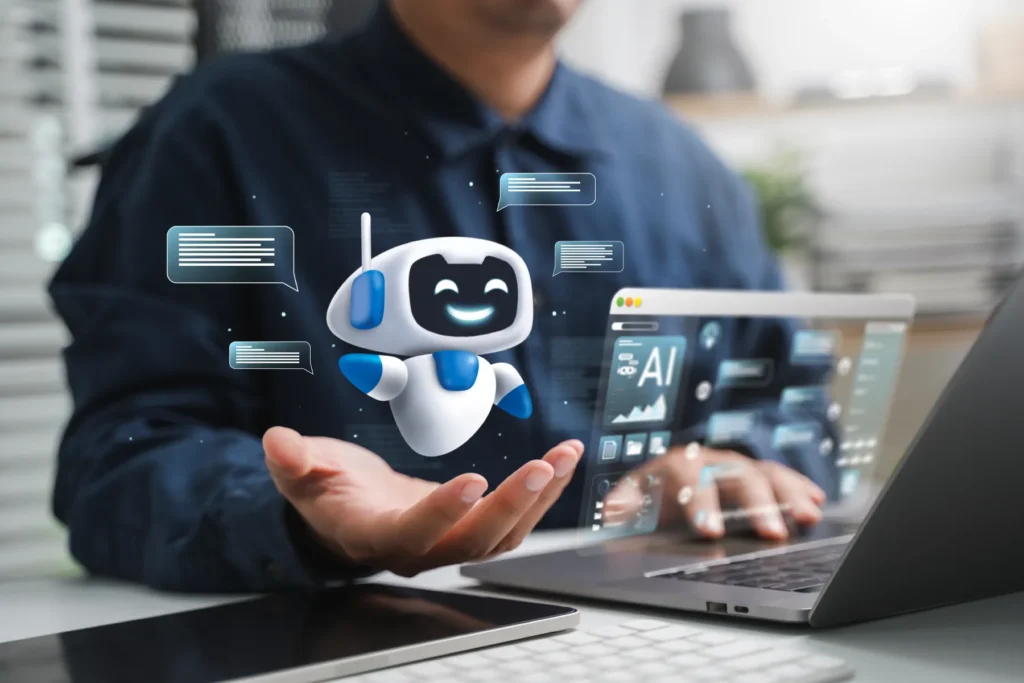guy on laptop using ai